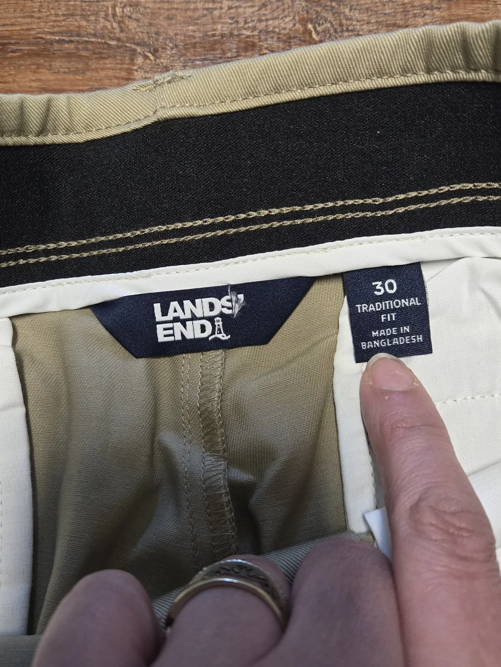 NWOT Lands' End Straight-Leg Chinos Light Khaki 30 X 32 Oeko-tex Traditional Fit